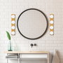 Opviq Mirro - 12242 Lámpara de pared dorada con tapa de cristal